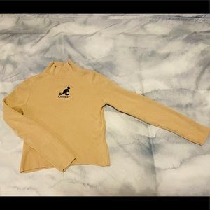 Kangol x H&M. Ribbed top beige